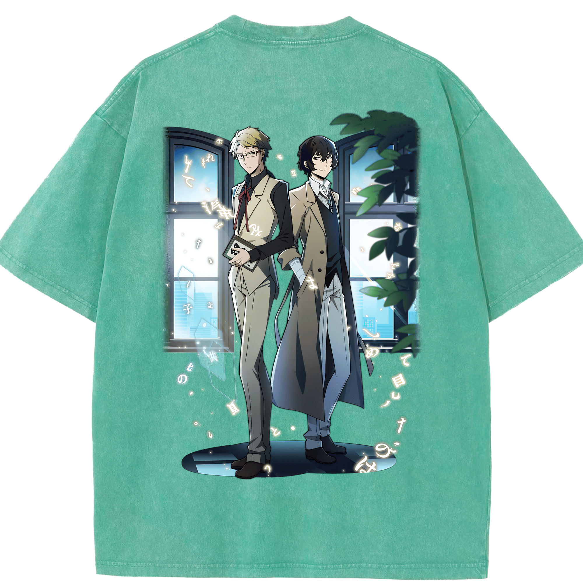 （画像用） 文豪ストレイドッグス Bungo Stray Dogs 綿100% ヴィンテージ風 半袖Tシャツ（背面プリント）